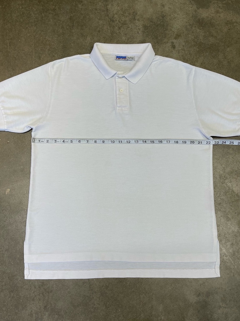 Vintage 80s Levis Single Stitch White Polo Shirt XL - Picture 4 of 8